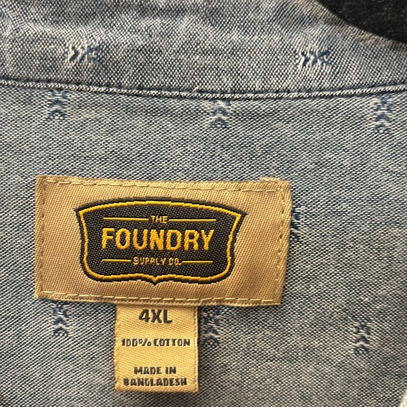 Foundry Men's Blue Denim Shirt - Picture 2 of 2